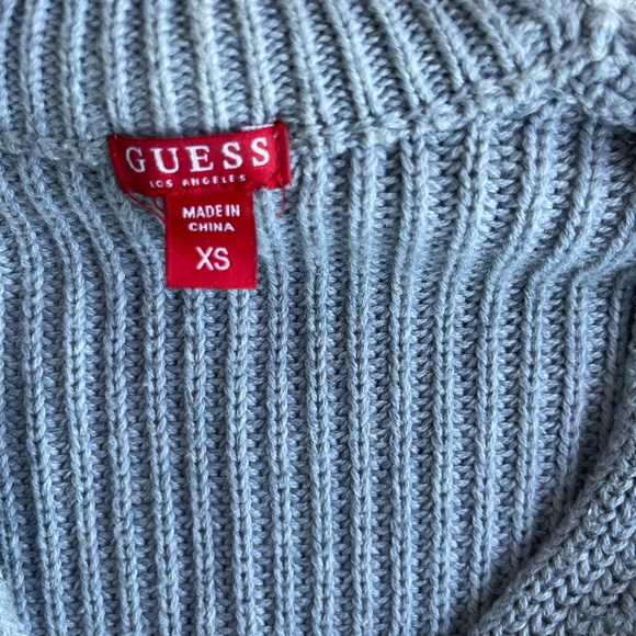 Guess Long Sleeve Ribbed Choker Sweater  top  Size XSmall Gray - Picture 5 of 10